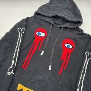 Haculla‎ Men's XL X-Large Black Moody Eyes Hoodie Sweater Urban Drip